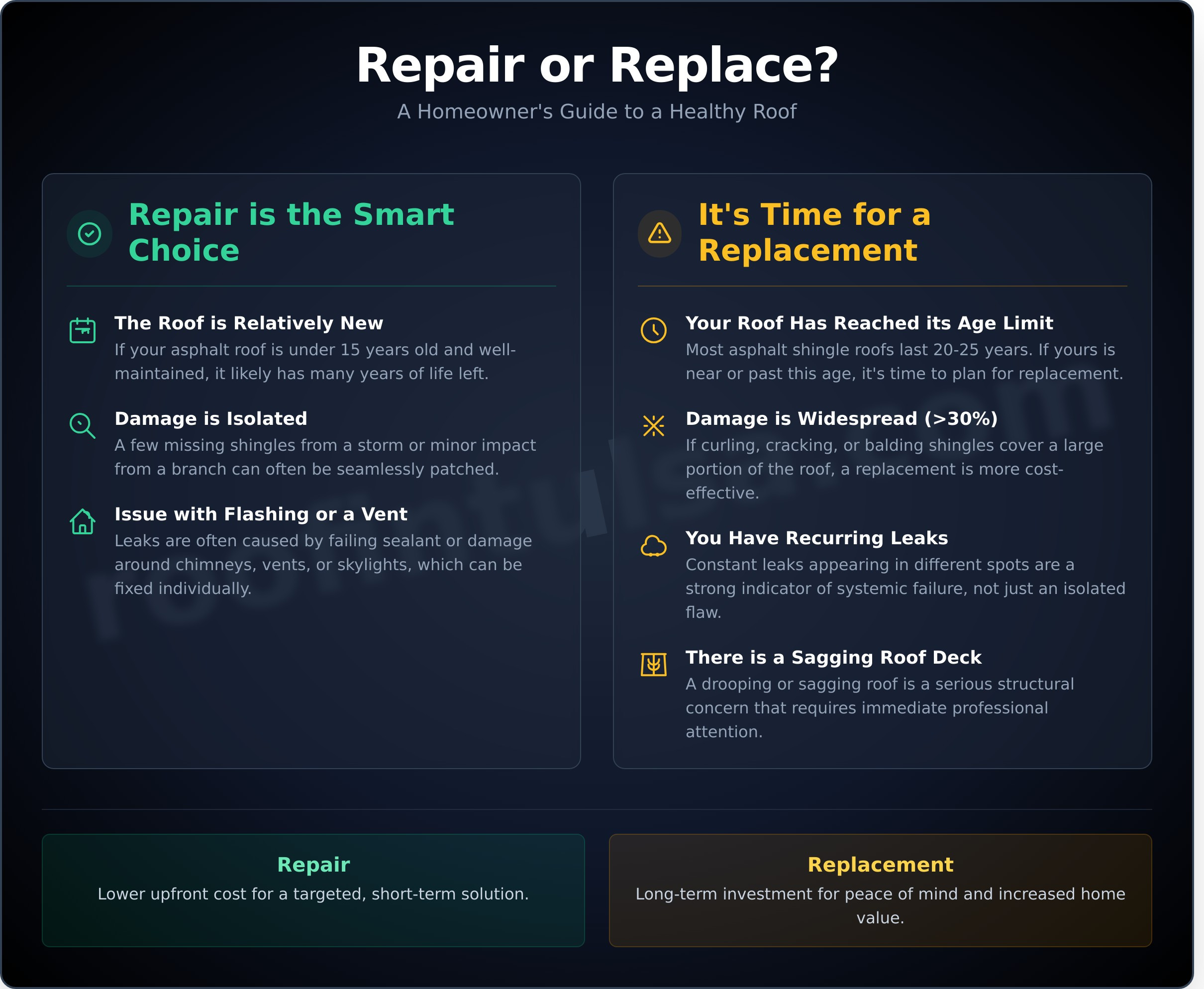 A Homeowner’s Guide to Roof Repair: Fixing Leaks, Damage, and More - Infographic