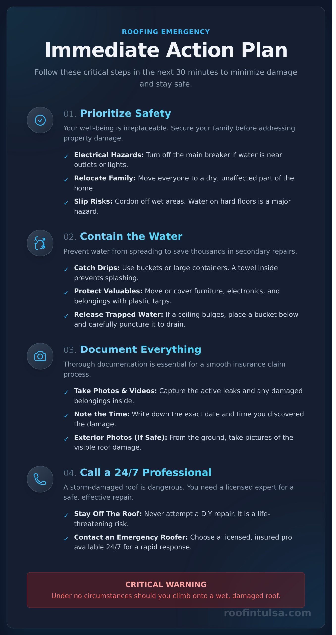 Emergency Roof Repair: What to Do RIGHT NOW When Your Roof Is Damaged - Infographic