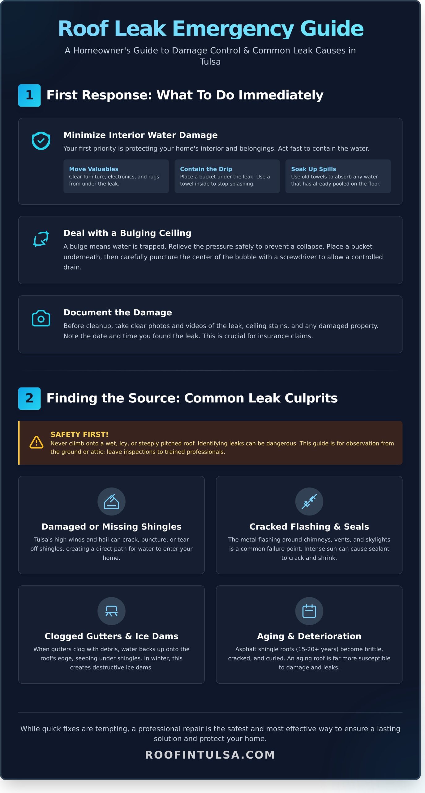 Fixing a Roof Leak: A Step-by-Step Guide for Tulsa Homeowners