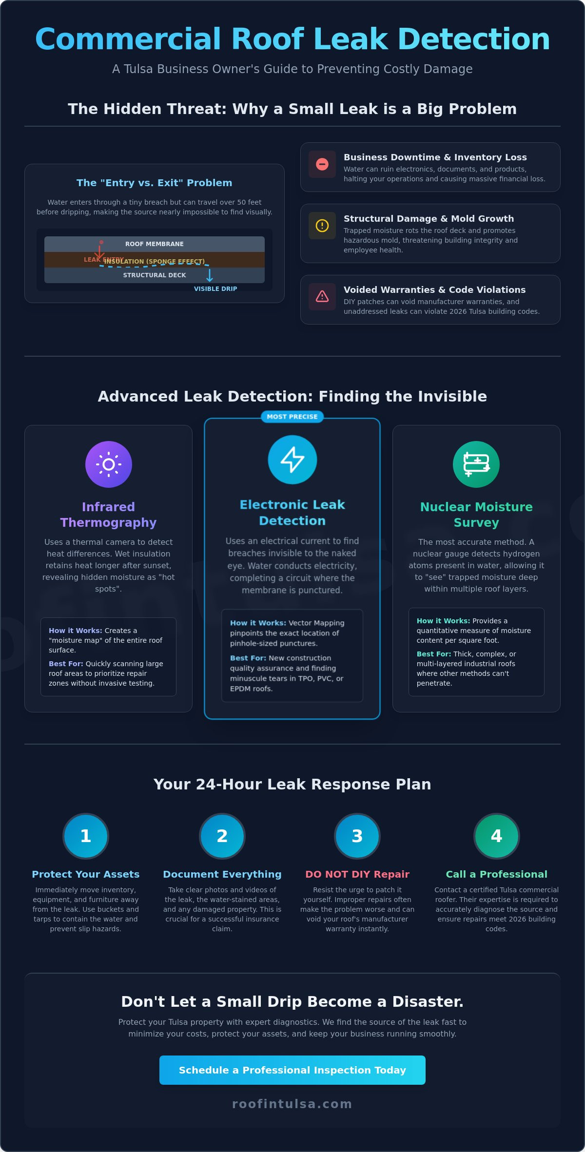 Commercial Building Roof Leak Detection in Tulsa: The Ultimate 2026 Guide