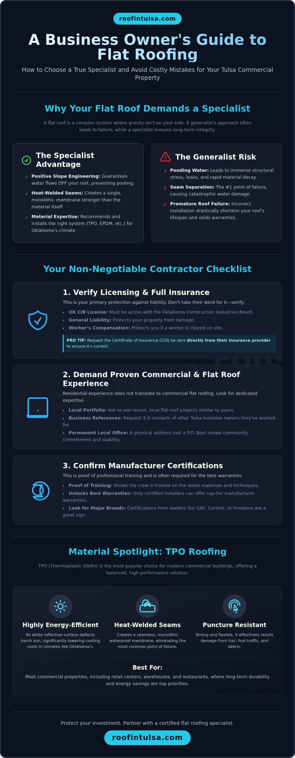 Hiring Flat Roofing Contractors in Tulsa: A Business Owner's Guide
