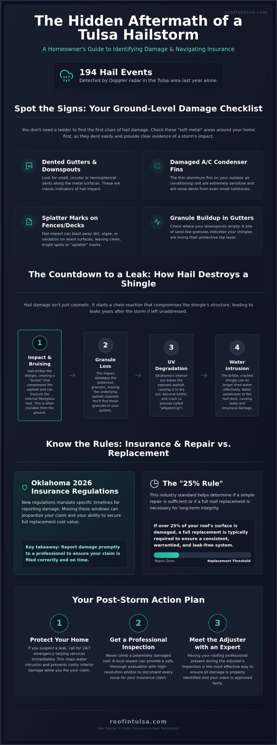 Expert Hail Damage Roof Repair in Tulsa: A 2026 Homeowner’s Guide