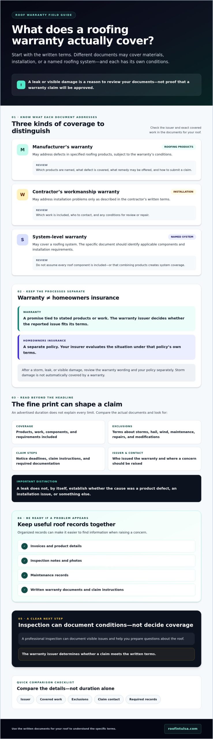 What Does a Roofing Warranty Actually Cover? A Homeowner’s Guide